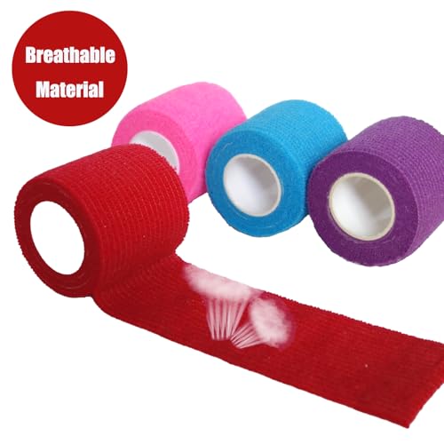 6 Pack Self-Adhesive Wrap Bandage - 2 Inch Breathable Athletic Tape, Mixed
