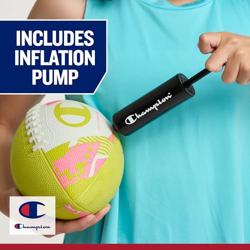 Champion All-Weather Youth Football Set with Pump & Kicking Tee, Rubber Grip