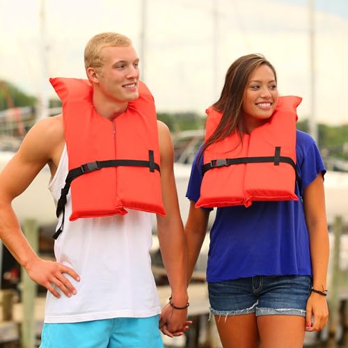 Clear Storage Bag with Type II Life Jackets - 4 Adult Orange