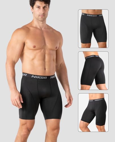 Men's Compression Shorts - 3 Pack Spandex Athletic Running Gear