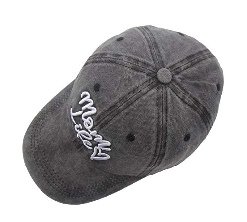 Mom Life Embroidered Hat for Women - Funny Adjustable Cotton Baseball Cap (One Size) - Grandmas Gift
