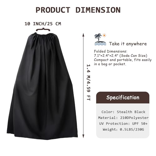 TIFILE Black 4.59 Ft Portable Changing Room Instant Privacy Shelter for Outdoor Dancers