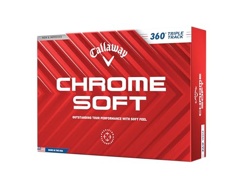 Chrome Soft Golf Balls - 360 Triple Track Technology, One Dozen