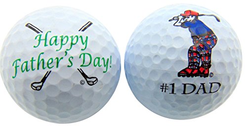 Golf Ball Gift Set for Dad - 2 Pack Printed Golf Balls
