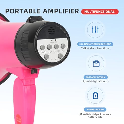 20W Megaphone with Foldable Handle and Voice Recording