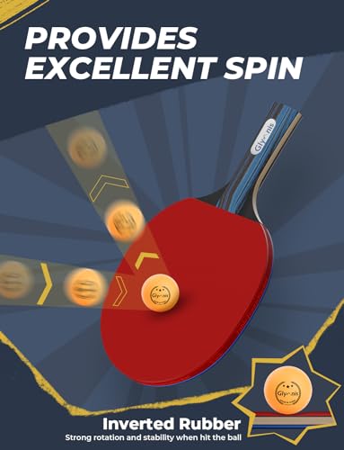 Table Tennis Paddle Set of 4 with 8 Balls - 7-Ply Rackets & Case
