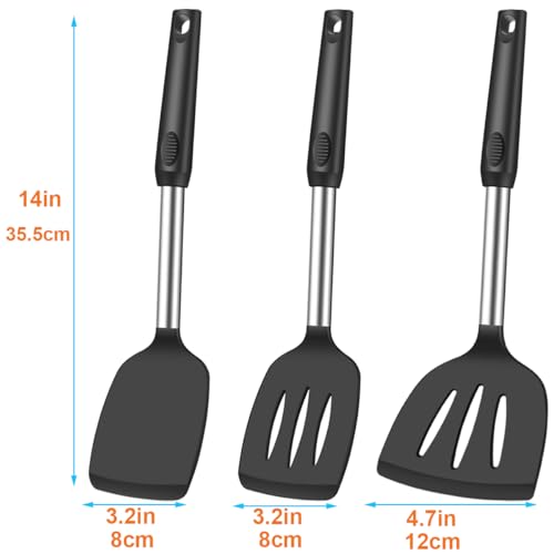 KLAQQED Spatula Set Silicone Heat Resistant for Nonstick Cookware