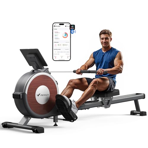 Magnetic Rowing Machine with Dual Slide Rail - 350 lbs Capacity