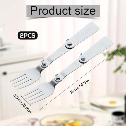 Folding Stainless Steel Forks - 6.3 Inch, 2-Pack for Camping