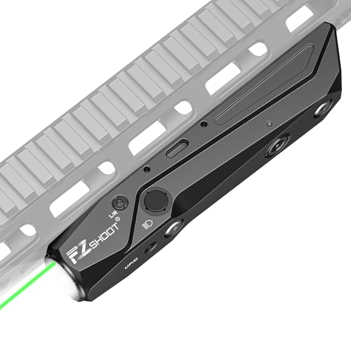 EZshoot 1700 Lumens Tactical Laser Light Combo for Rifle with Magnetic Rechargeable, AR Laser Light Combo Compatible with Picatinny Rail and M-Rail, Rifle Flashlight for Home Defense, Hunting