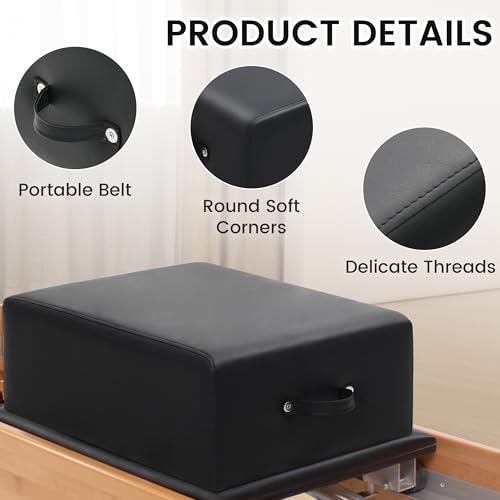 Pilates Reformer Box - Vegan Leather, Foam Padding, Black