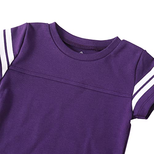 Customized Baby Football Jersey Romper - Purple, 0-3 Months