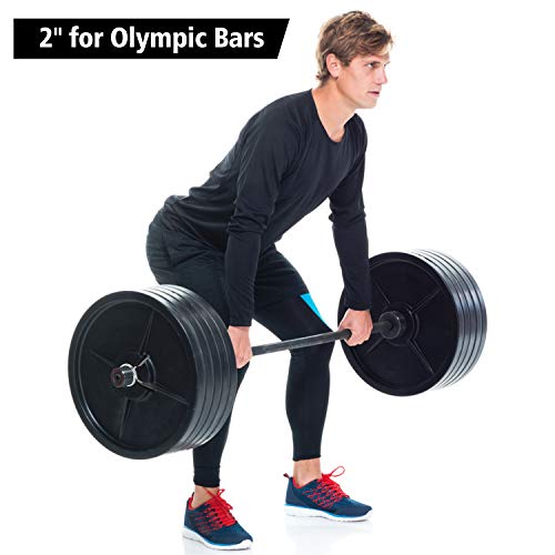 2-Inch Olympic Barbell Clamps - Secure Weight Lifting Collars, 2 Pack