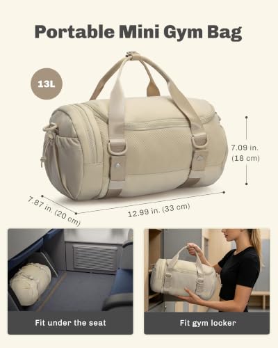 Hynes Eagle Small Camel Gym Bag with Wet-Dry Separation & Crossbody Strap