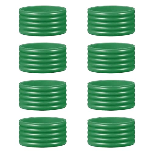 Silicone Racket Grip Bands - 8 Pcs Grass Green for Tennis & Pickleball