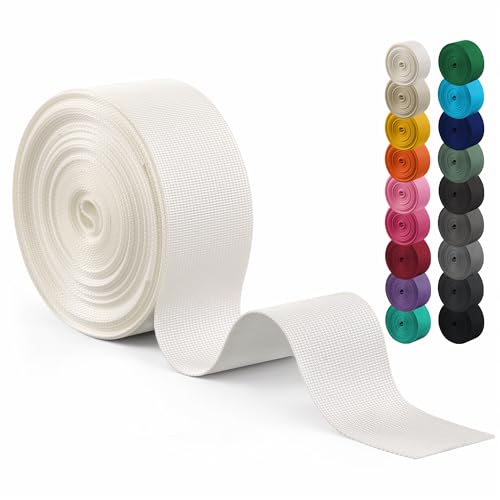 Heavy Duty Polyester Webbing Strap - White, 1" x 10 Yards