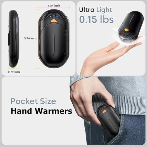 Rechargeable Electric Hand Warmers 2-Pack with AI Temperature Control