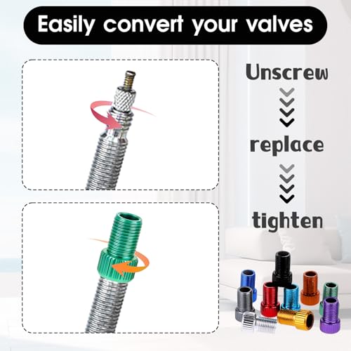 20 Pcs Presta to Schrader Valve Adapters - Universal Bicycle Tire Connectors