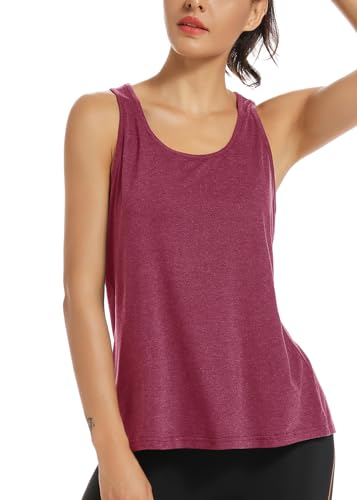 Womens Yoga Tank Top - Back Split Tie Workout Activewear