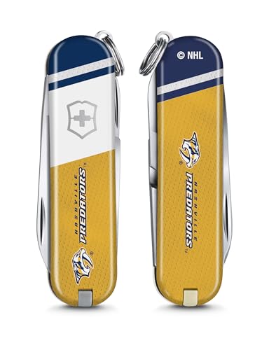 Swiss Army Knife - Compact 7 Function Pocket Tool with Key Ring - NHL Nashville Predators