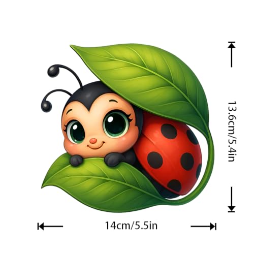 Cute Ladybug Car Decals - Waterproof Vinyl Stickers, 4 in, Dual Pack