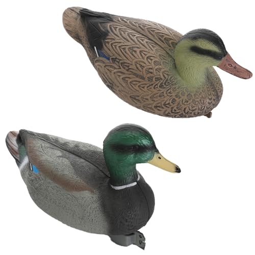 Mallard Duck Decoys 2-Pack - 13-Inch Floating Waterfowl Decoys with Weighted Keel for Hunting & Pond Decor