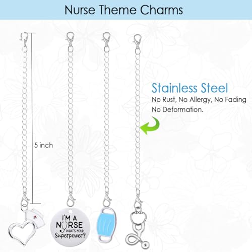 Nurse Theme Charms for Stanley Cup - Silver Water Tumbler Pendant