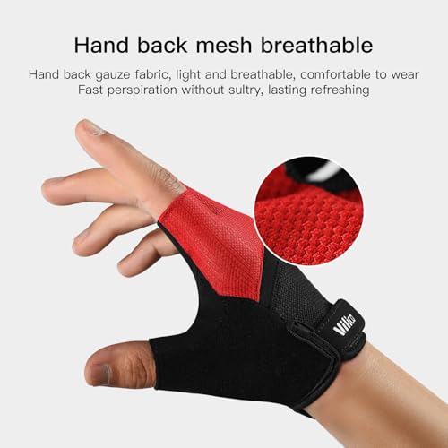 Fingerless Cycling Gloves with Gel Padding - White, Large