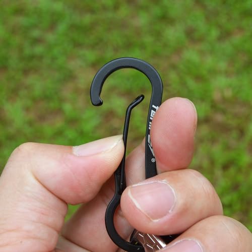 Stainless Steel Carabiner Clip 2-Pack - Durable Keychain Hooks