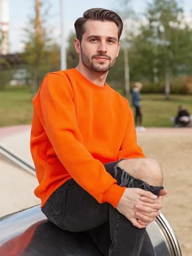 Men's Breathable Long Sleeve Crewneck Sweatshirt - Athletic Pullover