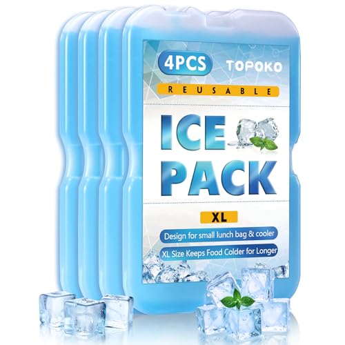 Ice Packs for Lunch Bags & Coolers - 4 Pack Blue