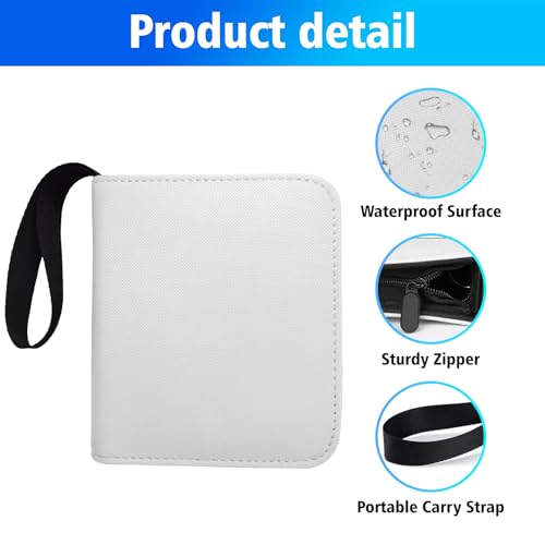 Mini Trading Card Binder for 80+ Cards - Portable Album - White