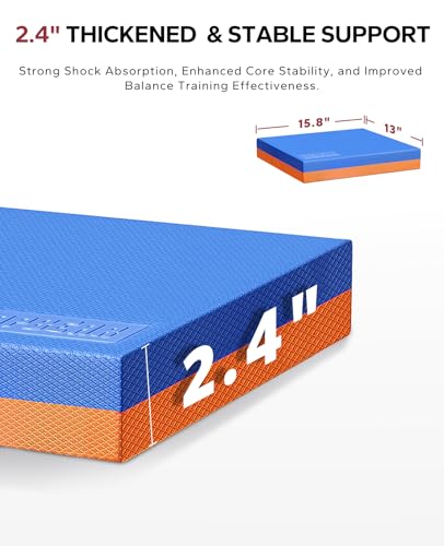 Non-Slip Exercise Balance Pad - 15"x12" Thick Foam Stability Mat for Core Training & Physical Therapy