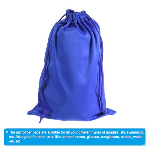 Microfiber Ski Goggle Bag - Soft Storage Sleeve, Blue
