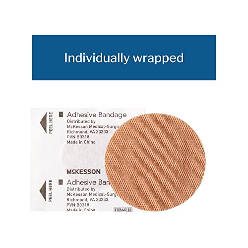 Sterile Plastic Round Spot Bandages - 1 Inch Diameter, 100 Count