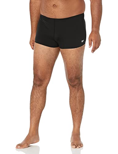 Speedo Endurance+ Men's Square Leg Swim Brief Solid, 36 / Black
