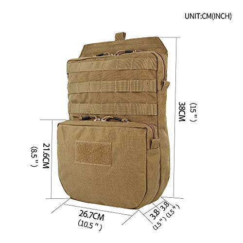 Coyote Brown Hydration Pack with 3L Water Bladder - Tactical MOLLE System