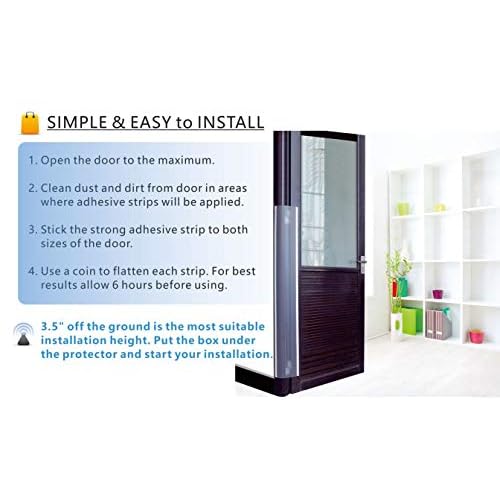 2 PCS AILUOQI Door Jam Shield Finger Pinch Guard for Baby Proofing, Kids, Hinge Cover Pinch Guard for 90 & 180 Degree Doors Frame & Baby Gate. 47.2" H, 6.7" W. 2 Pieces Set