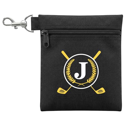 Personalized Golf Tee Bag - Initial-J Golf Utility Pouch