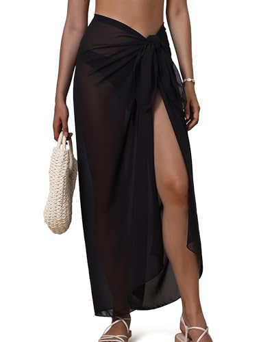 Eicolorte Womens Beach Cover Up Chiffon Sheer Bikini Swimsuit Coverup