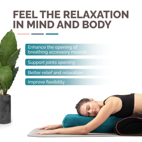 Triple-Layer Yoga Bolster Pillow for Restorative Yoga - Emerald