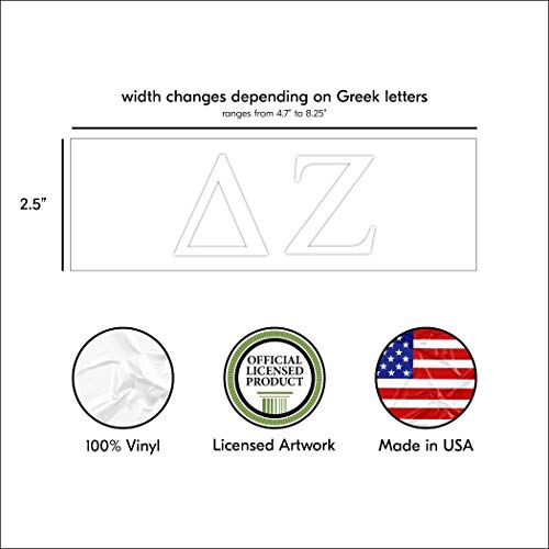 Delta Zeta Sorority Sticker Decal - 2.5 Inches Tall, White
