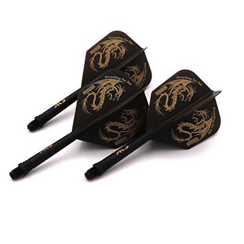 Integrated Dart Flight and Shafts - Black Dragon Size M-28mm
