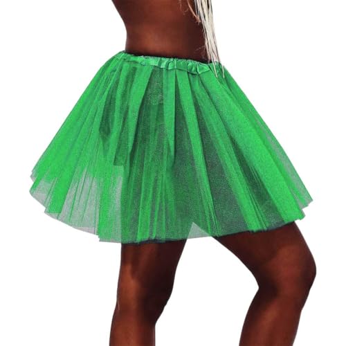 Layered Tutu Dance Skirt - Rave 1920s Style, One Size Green
