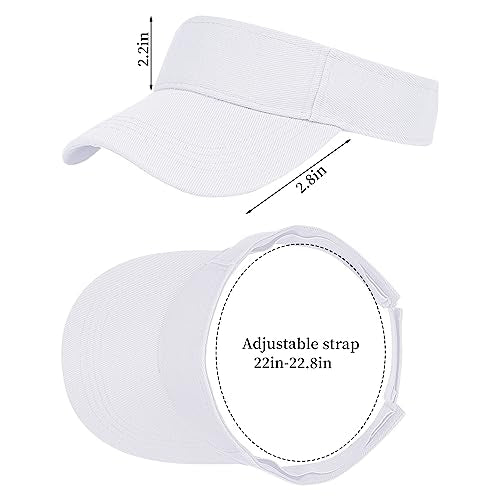 Adjustable Sun Visor Hat for Sports - One Size, White