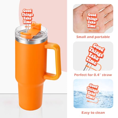 Yaveron Motivational Straw Toppers - Positive Affirmation Covers for Stanley 40oz Tumbler (Style 2)
