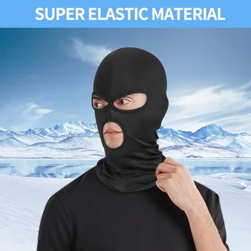Thin Full Face Ski Mask Balaclava for Men & Women - Black
