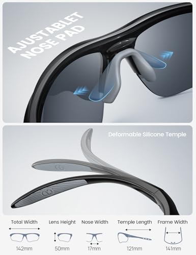 Polarized Sports Sunglasses with UV400 Protection for Outdoor Activities