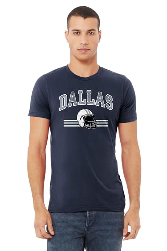 Men's Dallas Navy American Cities Football T-Shirt - Show Your Team Spirit, Large