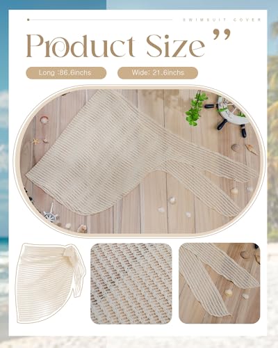 Crochet Bikini Cover-Up Skirt - Hollow Out Mermaid Skirt - Beige
